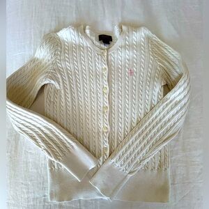 Ralph Lauren Cable Knit Cardigan Sz L 12-14